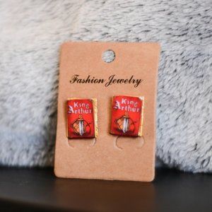Fandom Geeky King Arthur Book Earrings Fashion